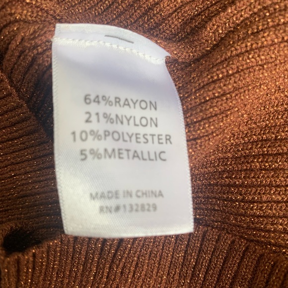 CAMILA COELHO Alena Brown Metallic Micro Cardigan size medium - Picture 6 of 8